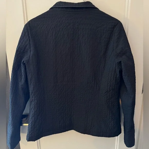 Denver Hayes Black Textured Minimalist Transitional Zip Jacket - Size M - Picture 4 of 9